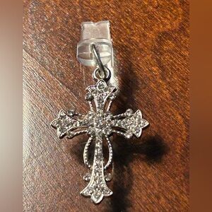 iPhone Dust Plug  - Silver Cross
